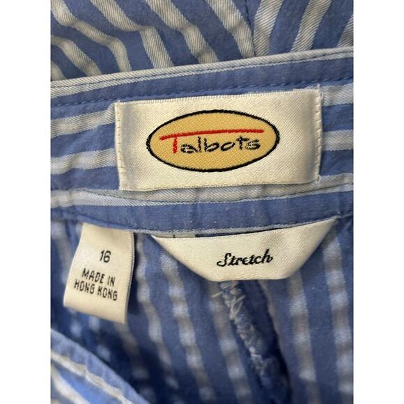 Talbots blue stripe seersucker pants, 16, coastal, vacation, nautical, casual - Picture 4 of 4